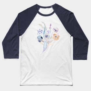 abstract pale purple flowers watercolor Baseball T-Shirt